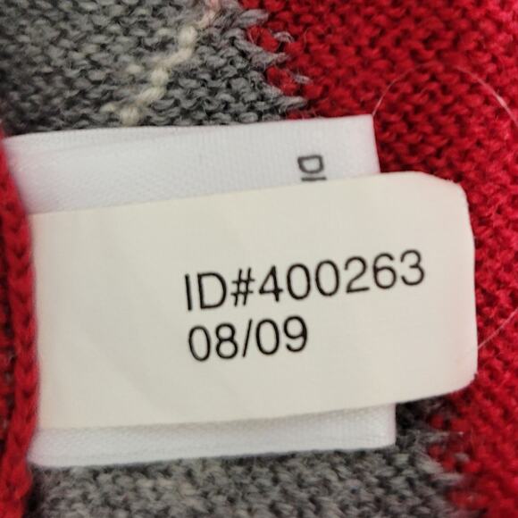 Express V Neck Argyle Sweater Vest Merino Wool Men's L Red Black Gray Preppy EUC - Picture 7 of 9